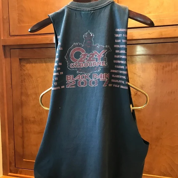 CONCERT⚡️VINTAGE OZZY RAIN TOUR RAW CUT MUSCLE T-SHIRT - Picture 2 of 13